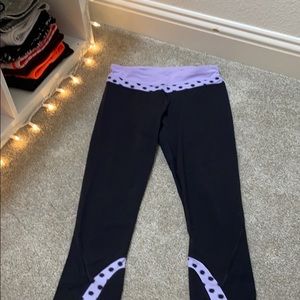 Purple and black lulu leggings